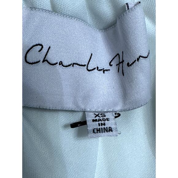 Charles Henry Mini Dress Ruffle Style Zipper Closure Off Shoulder Ivory XS NWOT - Picture 8 of 9